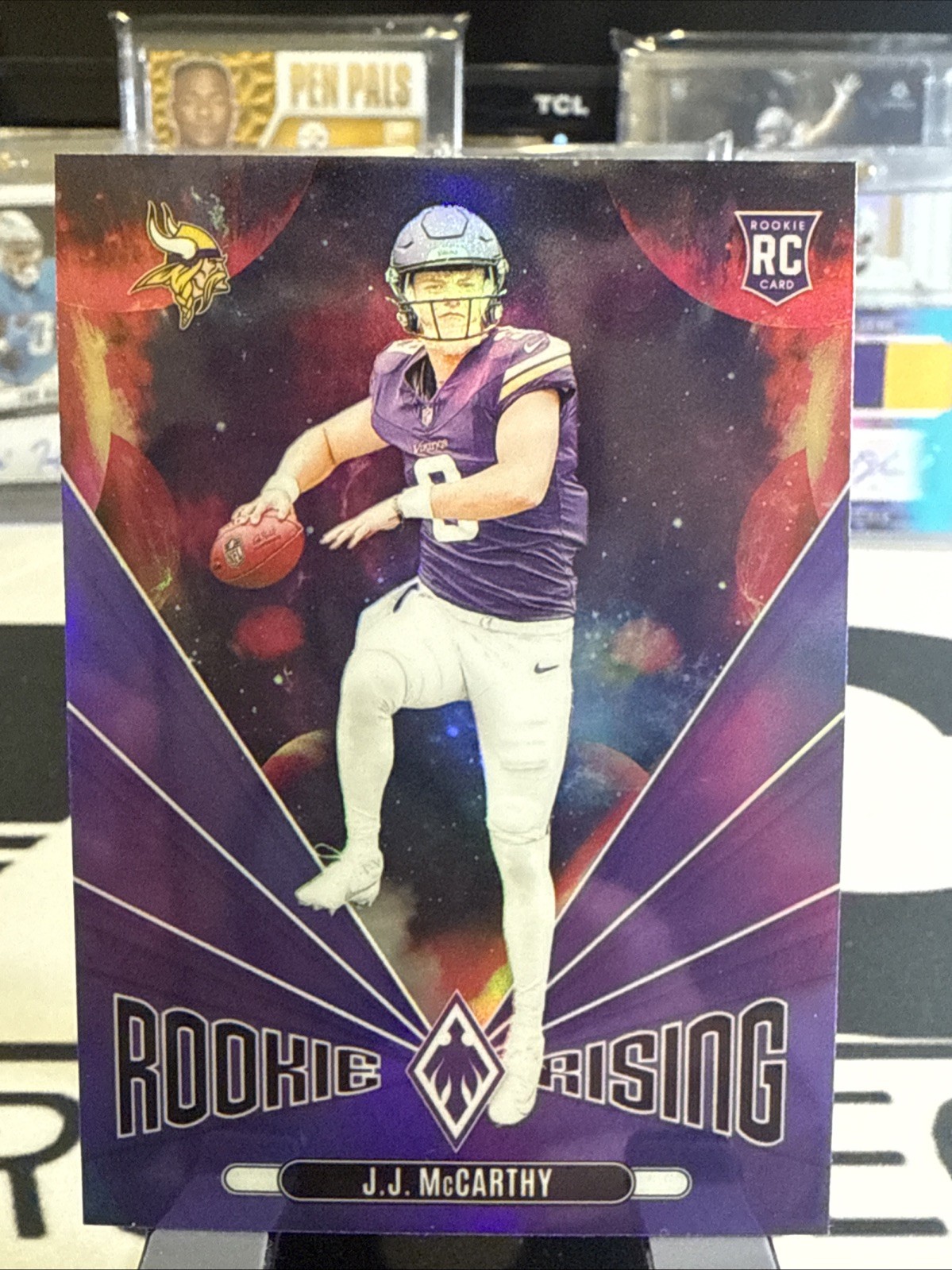 JJ Mccarthy 2024 Phoenix Rookie Rising RR-JMY Rookie RC PURPLE / VIKINGS