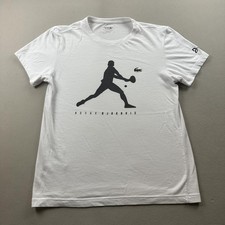 Lacoste Sport Novak Djokovic T-Shirt Mens Medium White Tennis Short Sleeve Crew