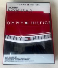Image of Tommy Hilfiger Short Sleeve Jersey Crew Neck & French Terry Long Bottoms & Logo