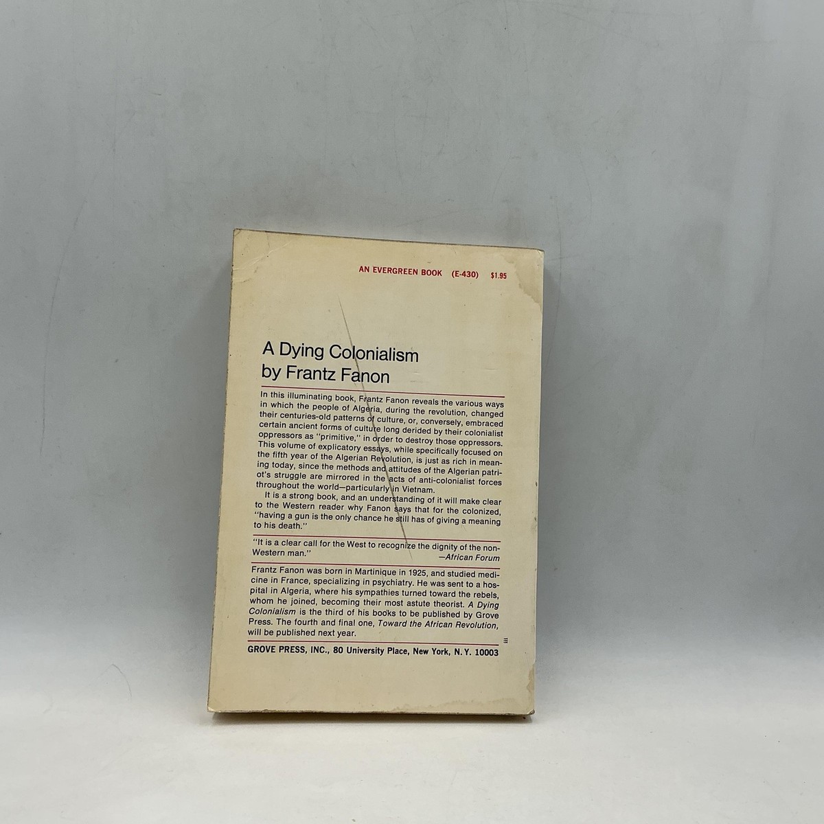 Vintage A Dying Colonialism Frantz Fanon Red Trade PB 1967 Grove