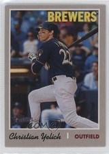 2019 Topps Heritage Action Variation High Number SP Christian Yelich #410 1fb7
