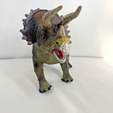 Large 25" Triceratops Dinosaur Toy with Sound - 12" Tall Realistic Brown  Green