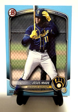 2025 Bowman Jesus Made Prospect BD-196 Sky Blue /499-Brewers!