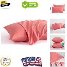 King Pillow Cases Set of 2, 2 Pack Brushed Microfiber 20x36 Pillow Cases, Sof...