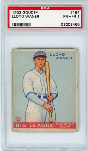 1933 Goudey Lloyd Waner #164 PSA 1