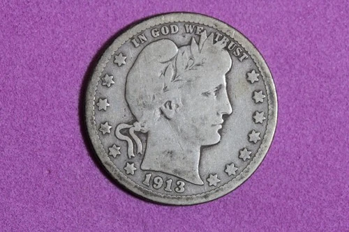 Estate Find 1913 Barber Quarter Dollar #K59776