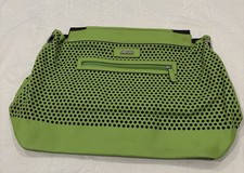 Miche Smooth faux leather in bright kiwi green polka dot She’ll