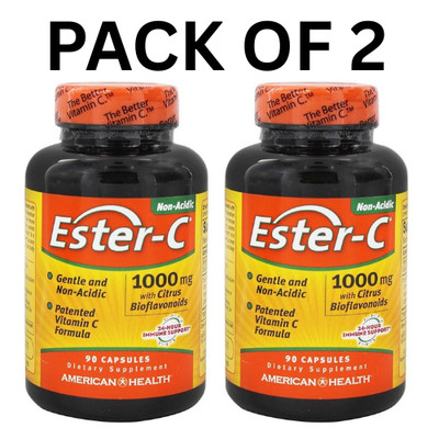 American Health 1000 mg Ester-C with Citrus   90 Capsules (Pack of 2)