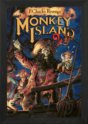 Monkey Island 2 gerahmtes Wandbild Poster Leinwanddruck Bild