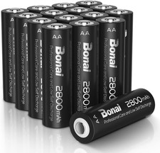 BONAI 2800Mah AA Rechargeable Battery NI-MH 1200 Cycles High Capacity Rechargeab 31.26 per battery