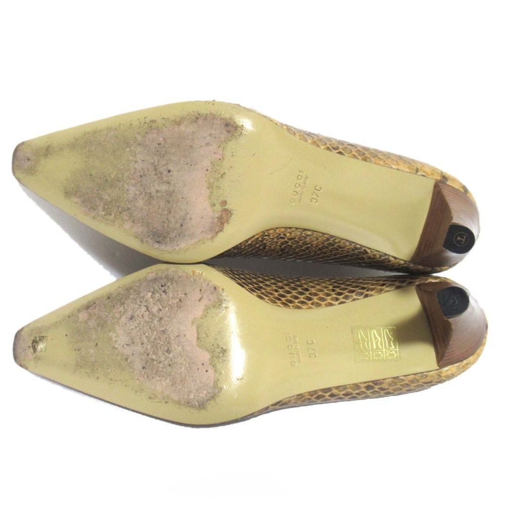 GUCCI Python Leather Heels Pointed Toe EU37/US7 B… - image 8