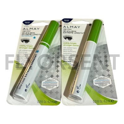 Almay One Coat Get Up & Grow Extreme Length Mascara 020 Black Waterproof  X2