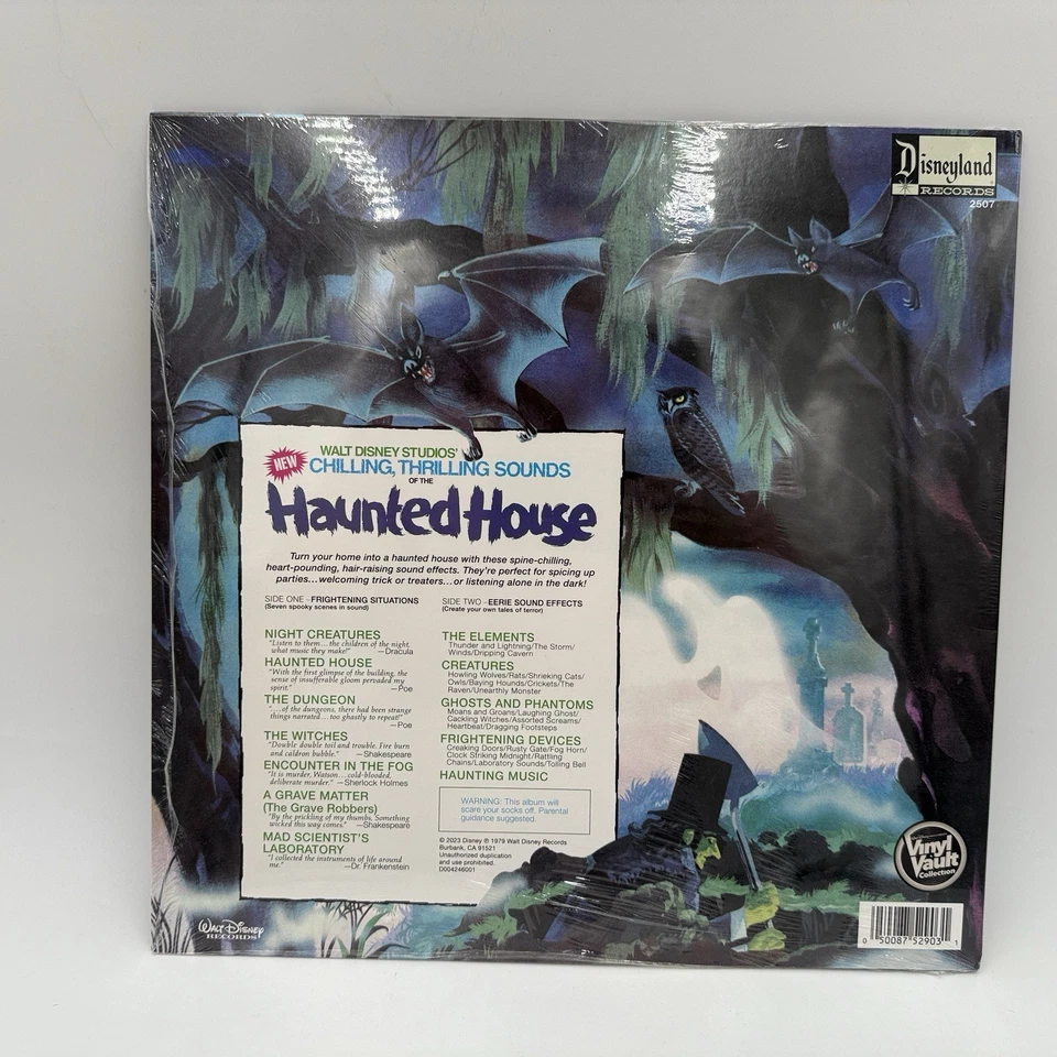 Walt Disney CHILLING THRILLING SOUNDS HAUNTED HOUSE LP Vinyl NEW smoke colored - Image 3 of 4