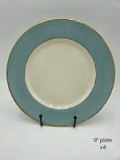Franciscan Palomar Robins Eggs Blue Turquoise Gold Rim 9" Salad Plate