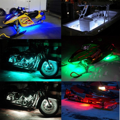 Color RGB Motorcycle ATV 48LED Neon Under Glow Accent Light Strip Music Control - Picture 4 of 15