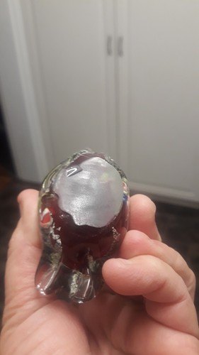 Vintage Murano Style Handblown Silver Millefiori cat From Italy. Ruby Glass - Picture 6 of 11