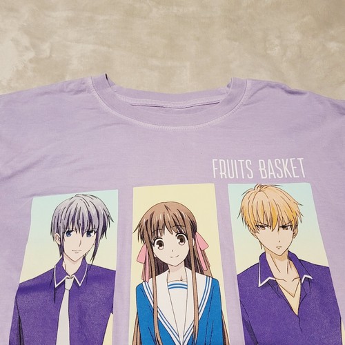 Fruits Basket T-Shirt Women's Size M Akito Tohru Kyo Trio Long Sleeve Purple New - Picture 3 of 15