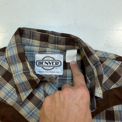 Vintage THE DENVER SHIRT western cowboy snap up Sz Mens L Plaid - Picture 4 of 7