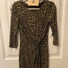 E66 New Direction Women’s Sz. 6 Cheetah Dress- EUC Stretch Knit Brown/Black