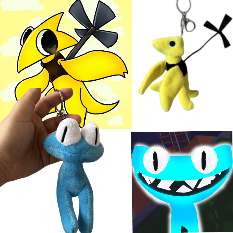 VIBRANT RAINBOW FRIENDS Roblox2 Ant Head Keychain Yellow And