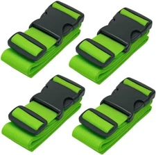 4 Pack Travel Luggage Suitcase Strap Adjustable Durable Belt with Name Card Tag
