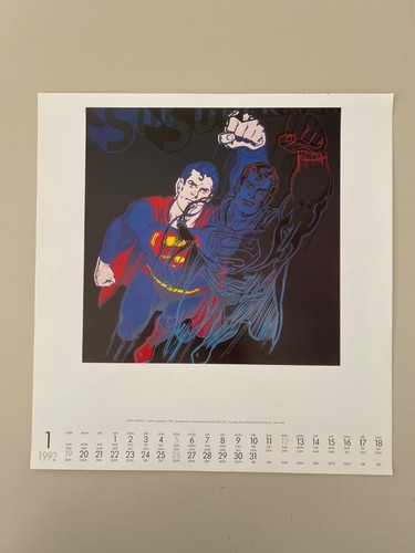 ANDY WARHOL, MYTHS, SUPERMAN, 1981, STAMPA RARA DAL CALENDARIO 1992 - Foto 1 di 6