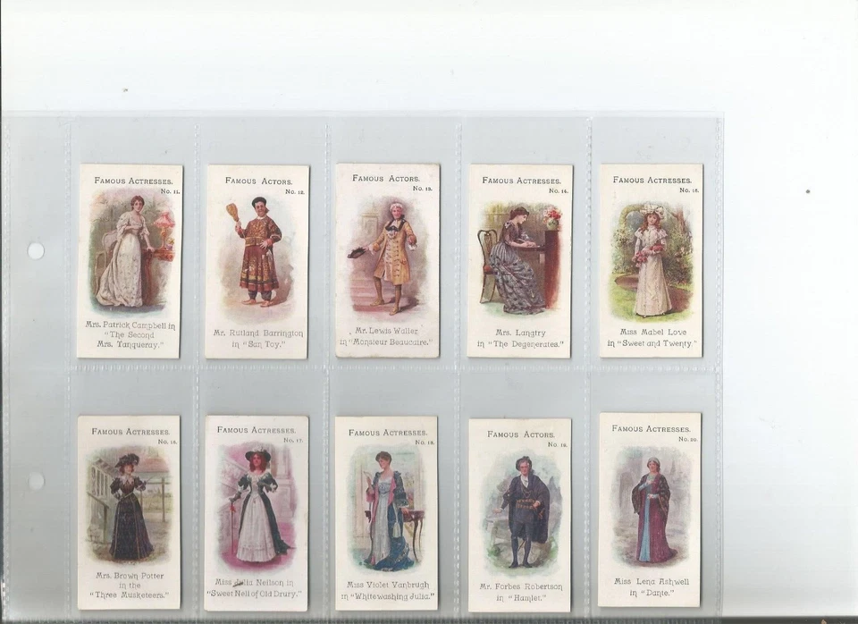 TADDY Full Set  FAMOUS ACTORS/ACTRESSESSERIES 1903 (25 CARDS) Excellent - Image 3 of 4