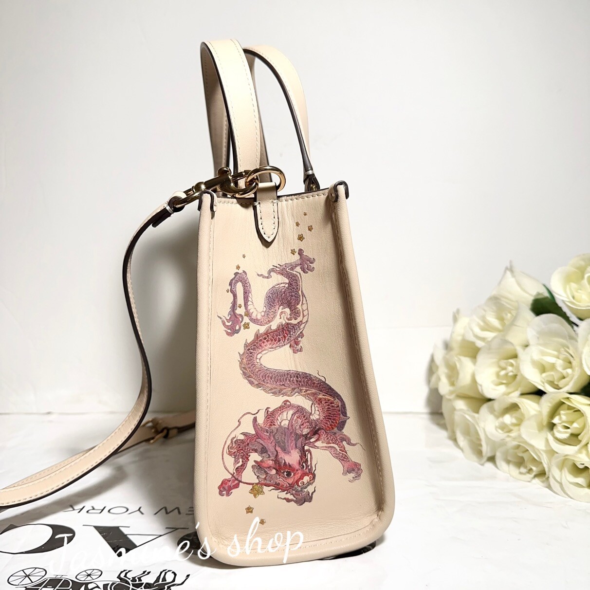 NWT Coach CP481 New Year Dempsey Tote 22 With Dragon Signature 