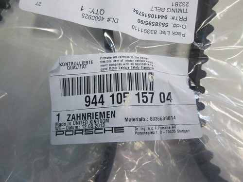 PORSCHE 924S 944 951 TURBO TIMING BELT NEW GENUINE PORSCHE 944 105 157 04 - Picture 2 of 5