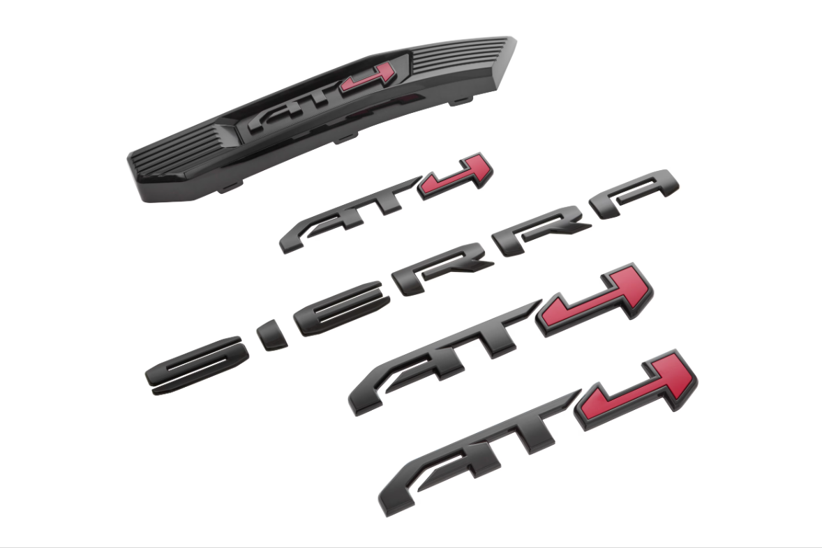 2023-2024 GMC Sierra AT4 Emblems in Black GM OEM NEW 86532078 | eBay