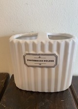 White Ceramic Toothbrush Holder