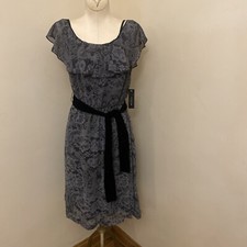 I Love Robson Women’s Dress Retail 58.00 Black Gray Sheer Black Under Slip New S