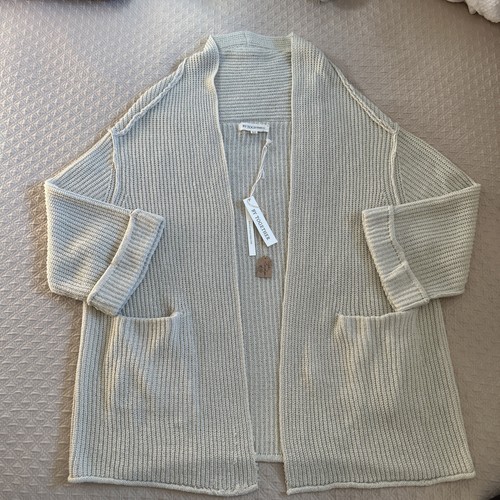 By Together Cardigan Open Front Pockets Cuffed Sleeves Sz S/M Chunky Knit