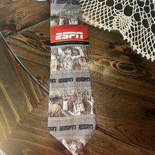 NOS Vintage ESPN Basketball Tie Sports Balls Made In USA Silk Brown NWT $28