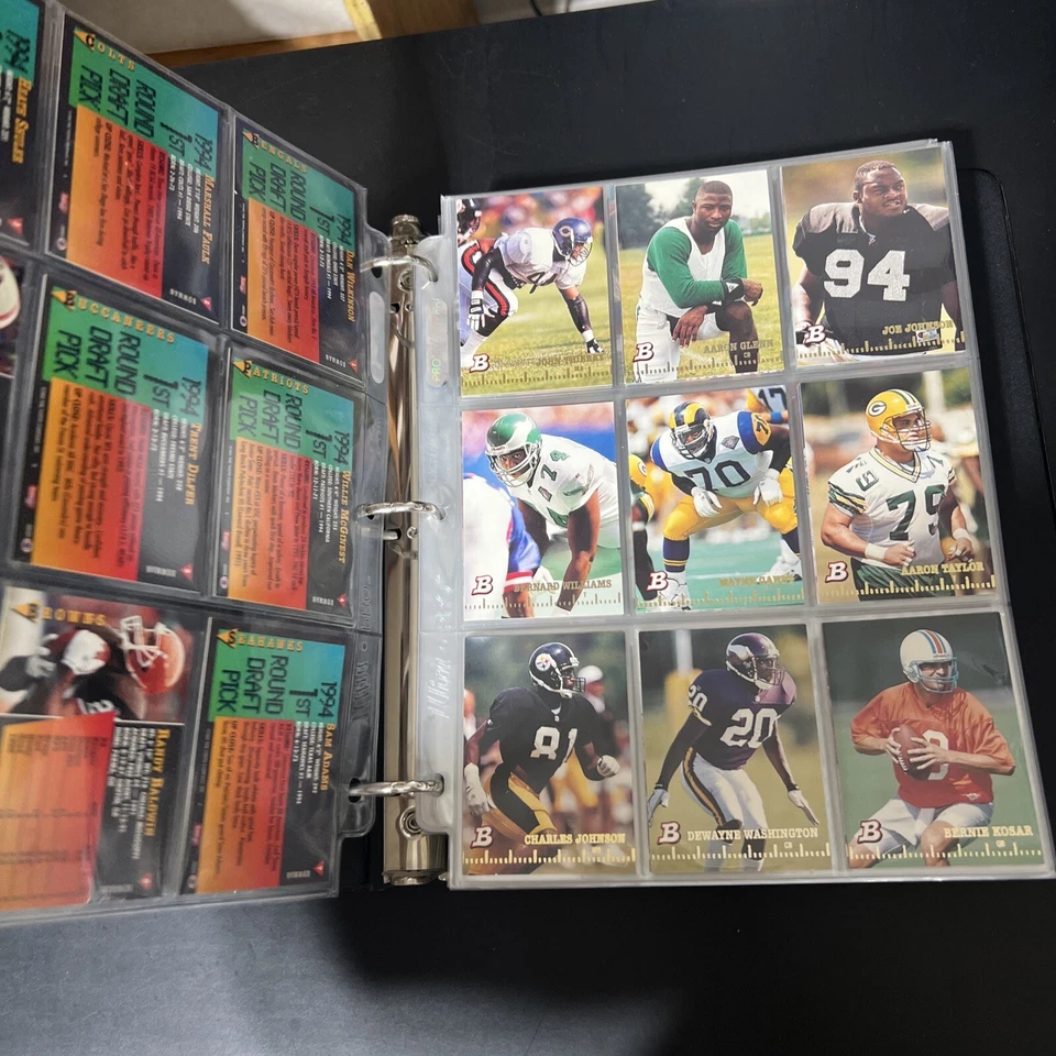 🔥1994 Bowman Football Set Marshal Faulk, Mawae, Bruce, Sehorn, Levens Rookies, - Image 2 of 4