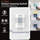 Auto On/Off Sensor Switch Motion Infrared PIR Occupancy Vacancy Wall Lamp Switch