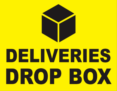 Paket Dropbox Pakete Warnschild Hinweis selbstklebend Glanz Aufkleber 160mm