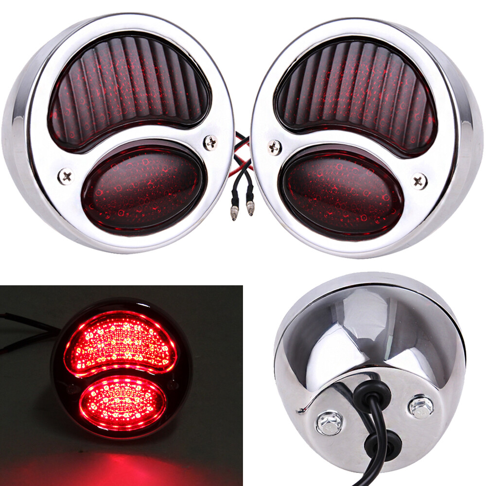 2X Vintage LED Custom Hot Rat Street Rod Tail Lights For Ford