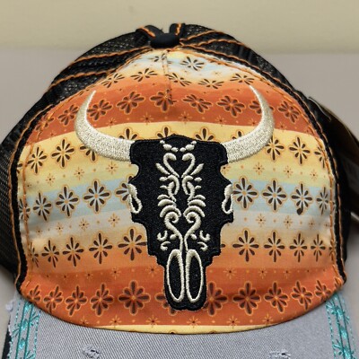 Catchfly Steer Head Embroidered Cap Women Distressed  display picture 3