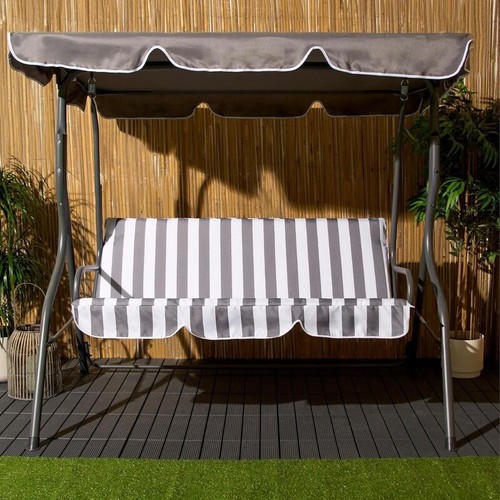Gartenschaukelstuhl 3-Sitzer - wetterfeste Hängebank mit Sonnenschutz - Bild 4 von 15