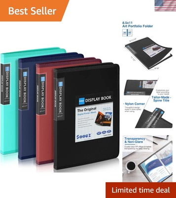 Compact 4-Pack 30-Pocket Binders with Clear Protectors for Artistic Displays