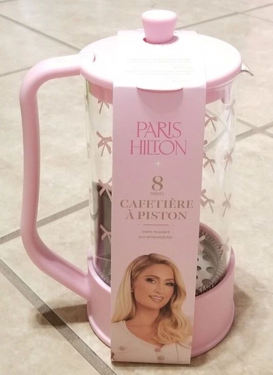 Paris Hilton 8 cup/34 oz Pink Bows Stainless Steel Coffee Press