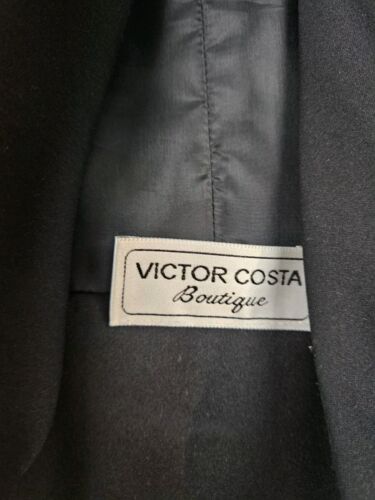 Vintage Victor Costa Boutique schwarz Satin formeller Opernmantel/Cape Appx große Taschen - Bild 2 von 7
