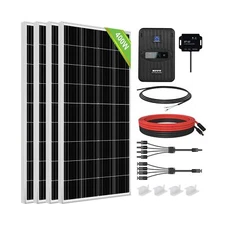 ECO-WORTHY 400 Watt 12 Volt Premium Solar Panel Kit :4pcs 100W Solar Panel+ 4...