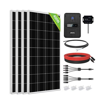 ECO-WORTHY 400 Watt 12 Volt Premium Solar Panel Kit :4pcs 100W Solar Panel+ 4...