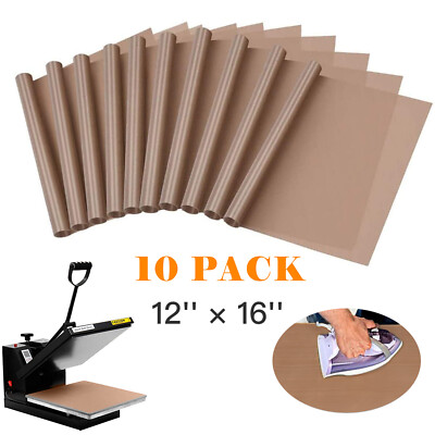 3/10 Pack PTFE Teflon Sheets for Heat Press Non Stick Reusable 12x16'' Craft Mat