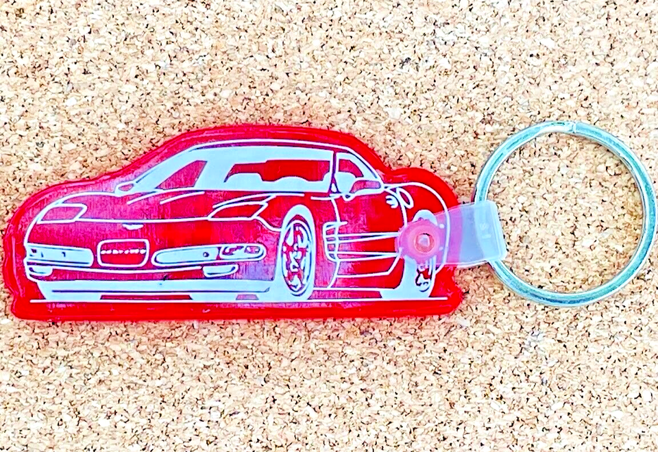 Chevrolet Corvette Keychain NEW NOS Red Rubber Bowling Green Kentucky ...