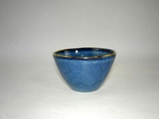 Geschirr blau gold Goldrand Becher Müslischale Teller Schale Glasur