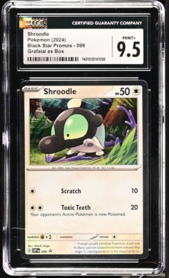 CGC Mint+ 9.5 Shroodle 099 Pokémon Black Star Promo Grafaiai ex