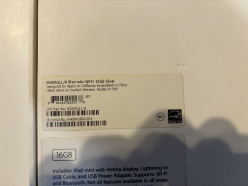 Apple iPad mini 3 A1599 MGNV2LL/A 16GB, Wi-Fi, 7.9in - Silver/White - Picture 8 of 10